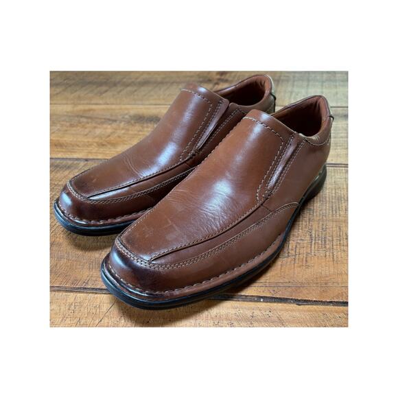 Mens Clarks Kempton Free Leather Comfort Slip-On Brown Loafer Shoes Size‎ 11 - Picture 3 of 11